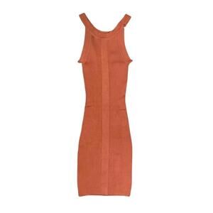 BCBG Burnt Orange Silk & Nylon Mini Bodycon Dress Size XXS
